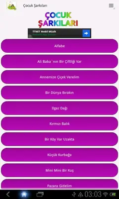 Çocuk Şarkıları Şarkıları android App screenshot 1